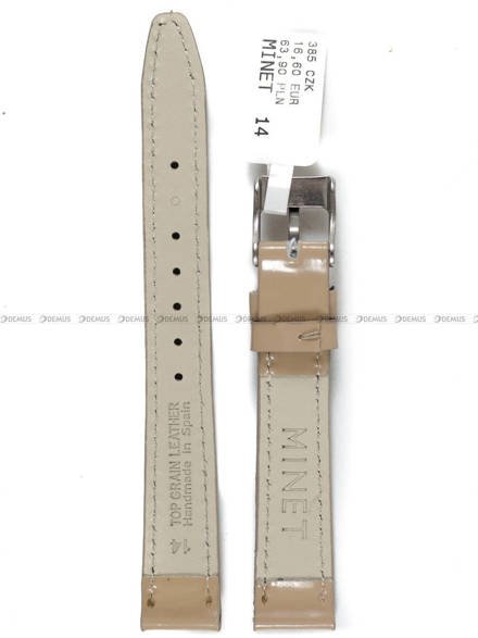 Pasek skórzany do zegarka - Minet MSOUC14 - 14 mm