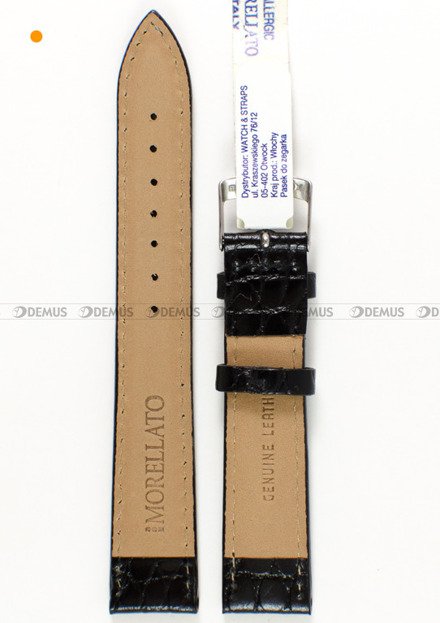 Pasek skórzany do zegarka - Morellato A01U0751376019CR16 16 mm czarny