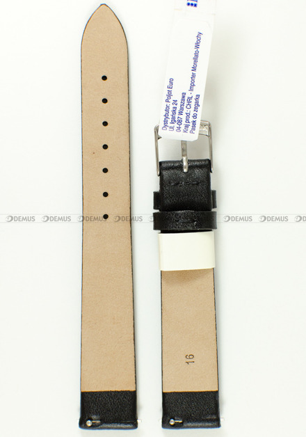 Pasek skórzany do zegarka - Morellato A01X5200875128CR16 - 16 mm czarny