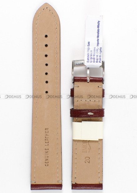 Pasek skórzany do zegarka - Morellato X4810947041 - 20 mm brązowy