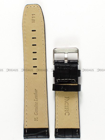 Pasek skórzany do zegarka - Pacific W11.24.1.7 - 24 mm czarny