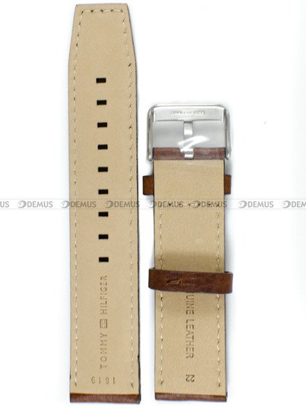 Pasek skórzany do zegarka Tommy Hilfiger 1791137 - 22 mm brązowy