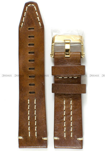 Pasek skórzany do zegarka Vostok Ekranoplan 2 - 25 mm brązowy