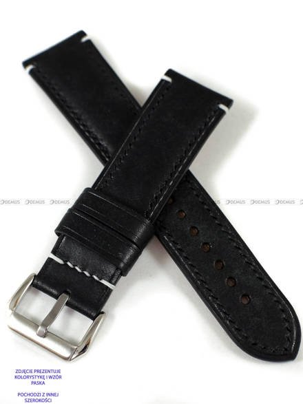 Pasek skórzany ręcznie robiony A. Kucharski Leather - Conceria Il Ponte Maya - black/black 26 mm