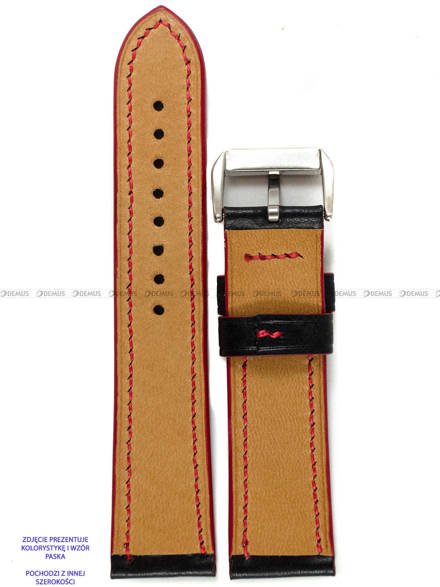 Pasek skórzany ręcznie robiony A. Kucharski Leather - Conceria Il Ponte Maya - black/red 20 mm