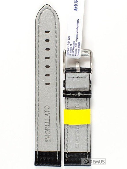 Pasek wodoodporny karbonowy do zegarka - Morellato U3586977891 20 mm czarny