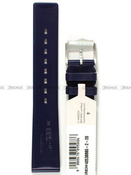 Pasek z naturalnego kauczuku do zegarka - Hirsch Pure 40538880-2-20 - 20 mm