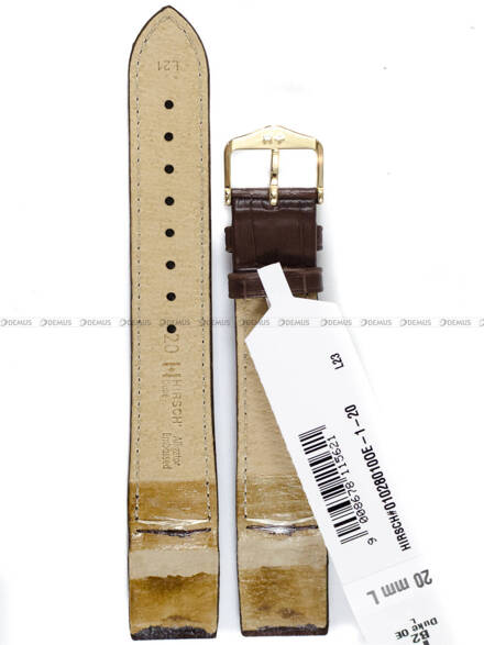 Pasek zaczepowy klejony skórzany do zegarka - Hirsch Duke 01028010OE-1-20 - 20 mm