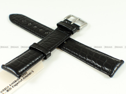 Pasek ze skóry aligatora do zegarka - Hirsch Regent  04107059-2-18 - 18 mm czarny