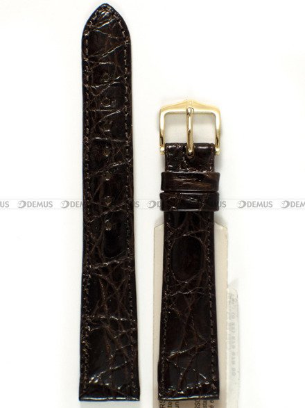 Pasek ze skóry krokodyla do zegarka - Hirsch Certified Croco 18800810-1-17 - 17 mm brązowy