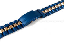 Bransoleta stalowa do zegarka Vostok Europe Lunokhod 6S21-620E631, NH35-620E632 - 25 mm - niebieska różowe złoto