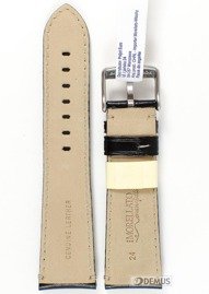 Pasek do zegarka skórzany - Morellato X4272B12019 24 mm czarny
