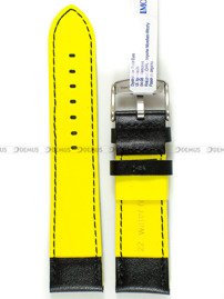 Pasek do zegarka wodoodporny skórzany - Morellato A01X5272C91197CR22 - 22 mm czarny