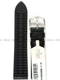 Pasek skórzano-kauczukowy do zegarka - Hirsch Paul 0925028050-2-22 - 22 mm czarny