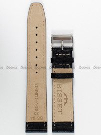 Pasek skórzany do zegarka Bisset - PB32.20.1 - 20 mm czarny