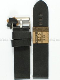 Pasek skórzany do zegarka - Diloy 383.24.1 - 24mm czarny