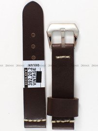 Pasek skórzany do zegarka - Diloy 392.20.2 - 20 mm brązowy