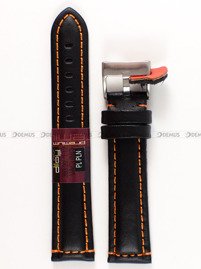 Pasek skórzany do zegarka - Diloy 393.20.1.12 - 20 mm czarny