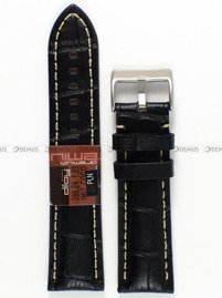 Pasek skórzany do zegarka - Diloy 395.24.1.22 - 24 mm czarny