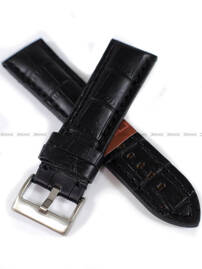 Pasek skórzany do zegarka - Diloy 395.24.1 - 24 mm czarny