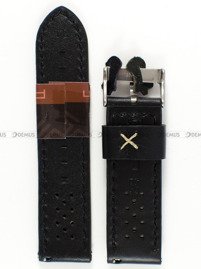 Pasek skórzany do zegarka - Diloy 398.24.1.22 - 24 mm czarny