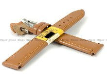 Pasek skórzany do zegarka - Diloy 401.18.3 - 18 mm brązowy
