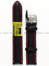 Pasek skórzany do zegarka - Diloy P206.18.1.6 - 18 mm czarny