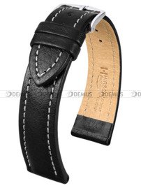 Pasek skórzany do zegarka - Hirsch Buffalo 11320250-2-22 - 22 mm czarny