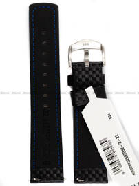 Pasek skórzany do zegarka - Hirsch Carbon 02592052-2-22 - 22 mm czarny