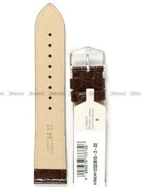 Pasek skórzany do zegarka - Hirsch Crocograin 12322810-2-22 - 22 mm brązowy