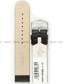 Pasek skórzany do zegarka - Hirsch Scandic 17872050-2-22 - 22 mm czarny