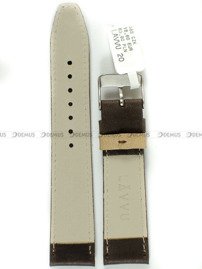 Pasek skórzany do zegarka - LAVVU LSOUC20 - 20 mm brązowy