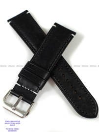 Pasek skórzany ręcznie robiony A. Kucharski Leather - Conceria Il Ponte Maya - black/black 32 mm