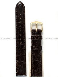 Pasek ze skóry krokodyla do zegarka - Hirsch Croco M G 189008-10-15 - 15 mm brązowy